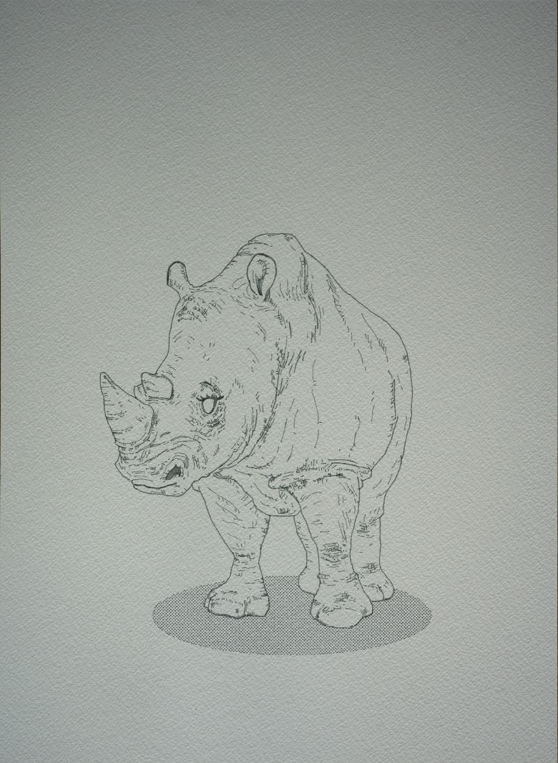 Rhinoceros — pen plotter drawing